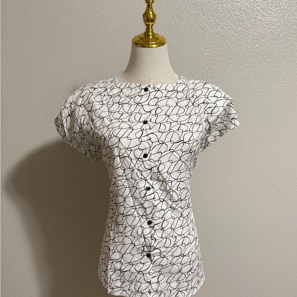 Vintage Soko Women’s Lace Pattern Blouse Size 12 White Made in USA